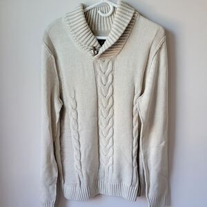 Trash Nouveau Men's Elegant Cream Turtleneck Sweater Size M